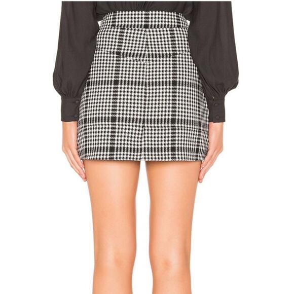 NEW NBD x Naven Moto Skirt in Black White Plaid Size XXS - Picture 4 of 8